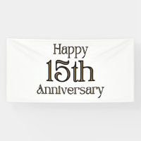 Feliz 15º Aniversario Estandarte de Vinilo 4x8