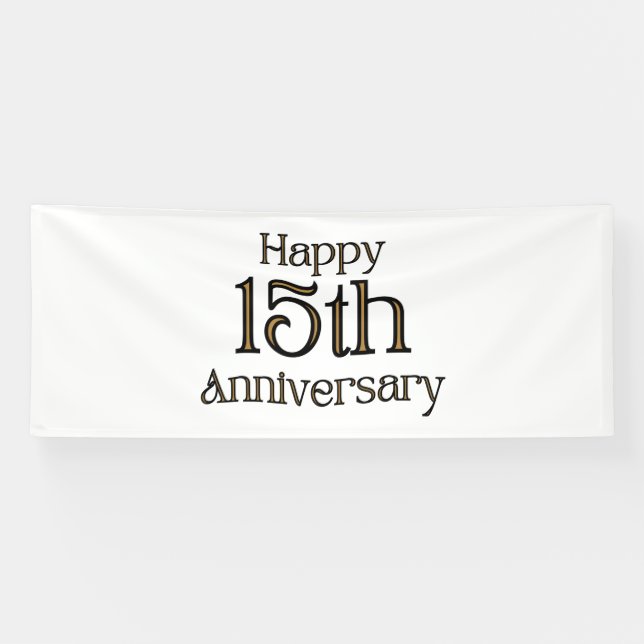Lona Feliz 15° aniversario 4x10 Cartel de vinilo (Horizontal)