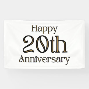 Lona Feliz 20 Aniversario Estandarte de Vinilo 3x5