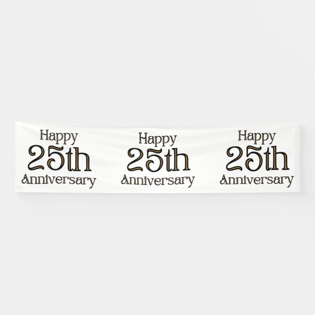 Lona Feliz 25 Aniversario Banner de Vinilo 2.5x10 (Horizontal)