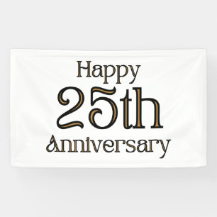 Lona Feliz 25 Aniversario Estandarte de Vinilo 3x5