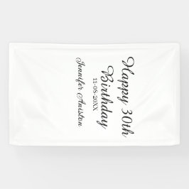 Lona Feliz 30 cumpleaños agregar fecha elegante simple