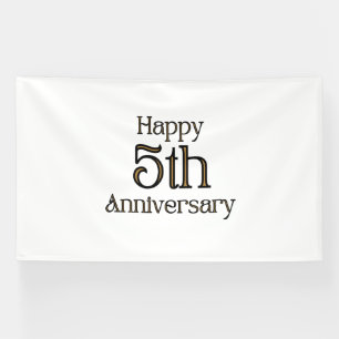 Lona Feliz 5º Aniversario Estandarte de Vinilo 6x10