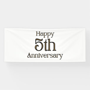 Lona Feliz 5to Aniversario Estandarte de Vinilo 2.5x6