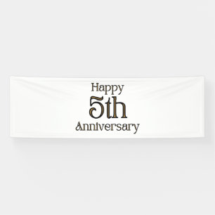 Lona Feliz 5to Aniversario Estandarte de Vinilo 2.5x8