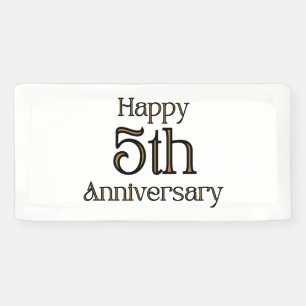 Lona Feliz 5to Aniversario Estandarte de Vinilo 2x1
