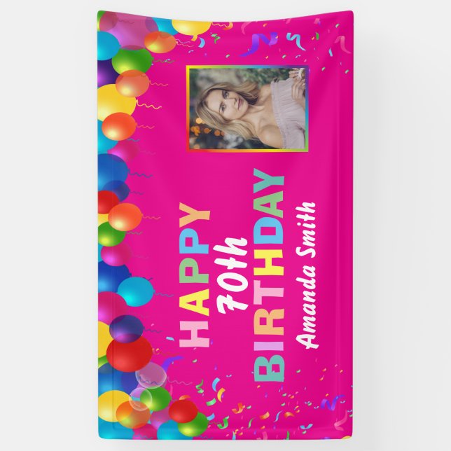 Cartel de cumpleaños personalizado, foto personalizada de feliz cumpleaños,  1, 2, 18, 21, 30, 40, 50, 60, 70, 80, fiesta, aniversario, póster para