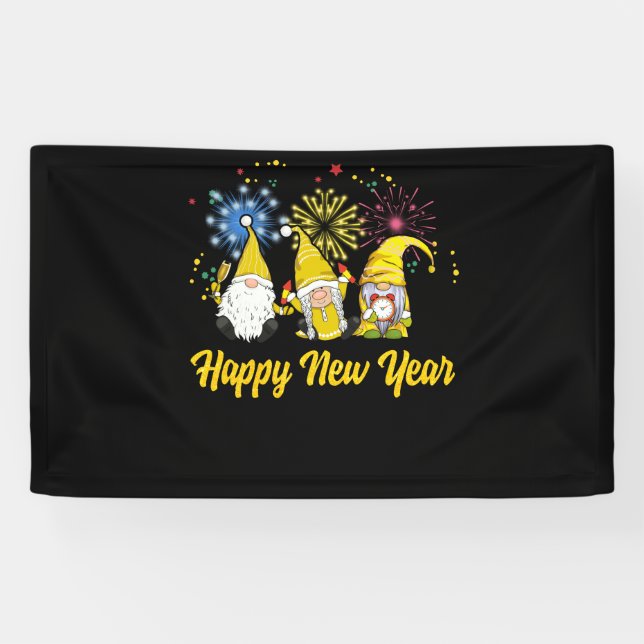 Lona Feliz Año Nuevo 2022 Gnome Lover Año Nuevo (Horizontal)