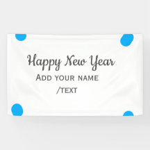 Feliz año nuevo con lunares azules agregar nombre