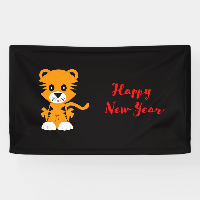 Lona Feliz Año Nuevo del Tigre 2022 (Horizontal)