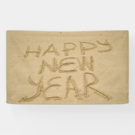 Lona Feliz Año Nuevo en arena