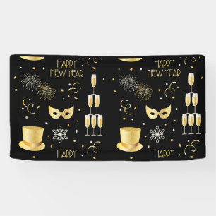 Lona Feliz Año Nuevo GB 1.6x3 Estandarte de Vinilo