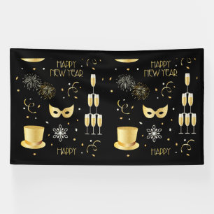 Lona Feliz Año Nuevo GB Banner de vinilo 6x10