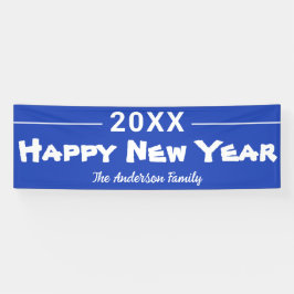 Lona Feliz Año Nuevo Personalizado Moderno Festivo Azul