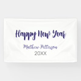 Lona Feliz año nuevo púrpura añada de negro año simple