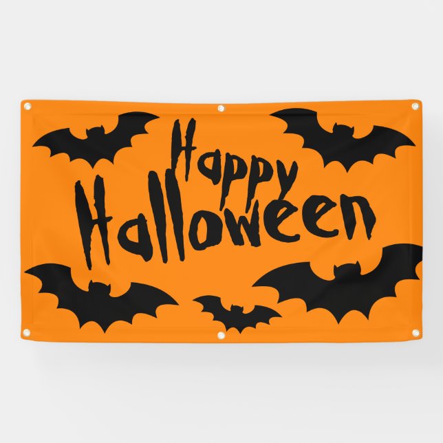 Lona Feliz banner de Halloween cubierto o al aire libre (Horizontal)