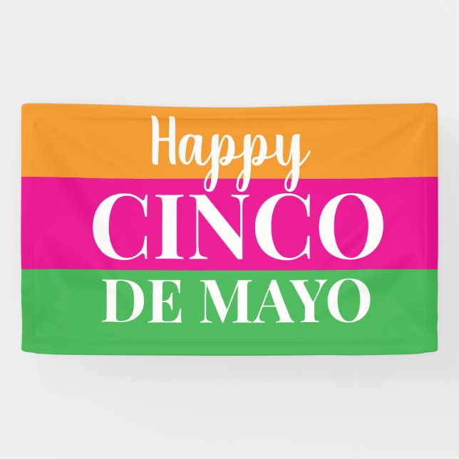 Lona Feliz Cinco De Mayo  (Horizontal)