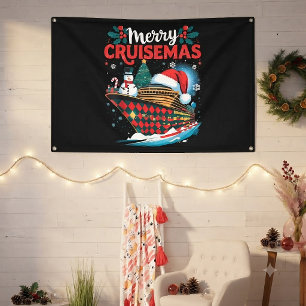 Lona Feliz Crucero de Navidad Divertida Familia Navidad