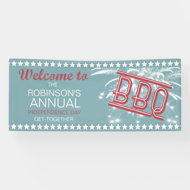 Lona Feliz cuarto fuegos artificiales BBQ ID185 (Horizontal)