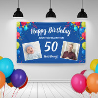 Feliz cumpleaños, 2 fotos, cualquier edad, globos 