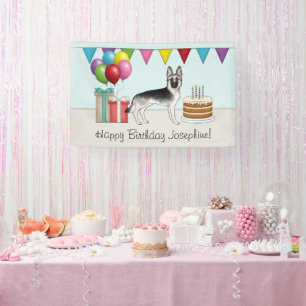 Lona Feliz cumpleaños al perro pastor alemán sable plat