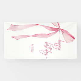 Lona Feliz cumpleaños, bebé rosada niña primer cumpleañ