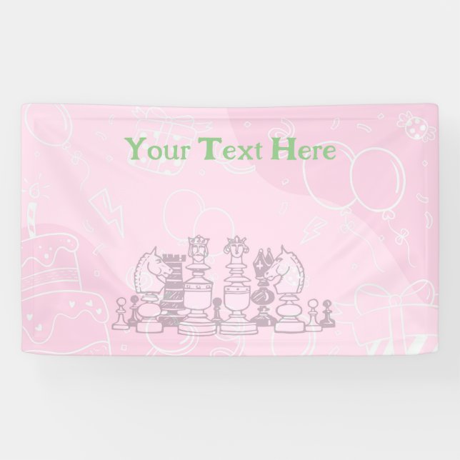 Lona Feliz cumpleaños de ajedrez