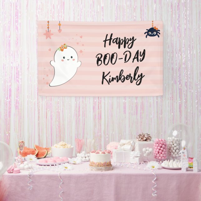 Lona Feliz Cumpleaños de Halloween Booday (Fiesta)