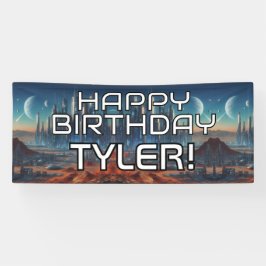 Lona FELIZ CUMPLEAÑOS DE personalizable de Ciencia Ficc