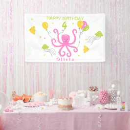 Lona Feliz cumpleaños del pulpo