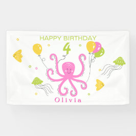 Lona Feliz cumpleaños del pulpo