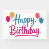 Feliz cumpleaños escrito a mano con globos