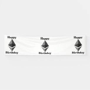 Lona Feliz Cumpleaños Etereum Icono 2.5x10 Banner de Vi