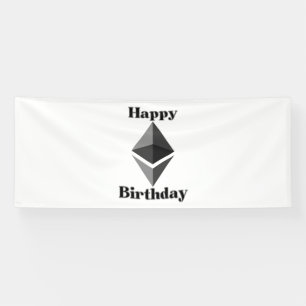 Lona Feliz Cumpleaños Etereum Icono Estandarte de Vinil