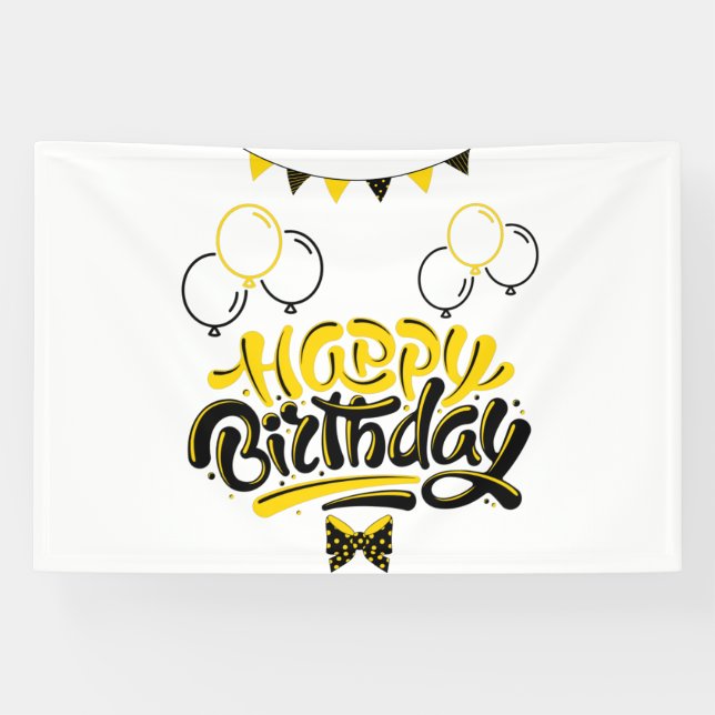 Lona Feliz cumpleaños, fiesta 4x6 Vinyl Banner (Horizontal)