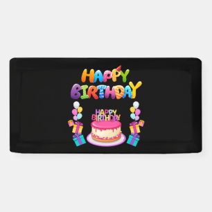 Lona Feliz cumpleaños Fiesta Confetti 2x1 Cartel de vin