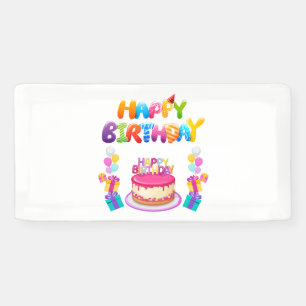 Lona Feliz cumpleaños Fiesta Confetti 2x1 Cartel de vin