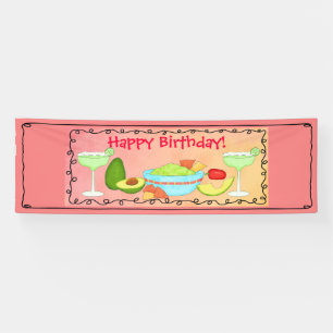 Lona Feliz cumpleaños Guacamole Margarita Personalizado