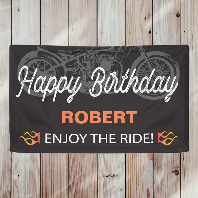 Lona Feliz cumpleaños, imagen de motocicleta para cicli (Subido por el creador)