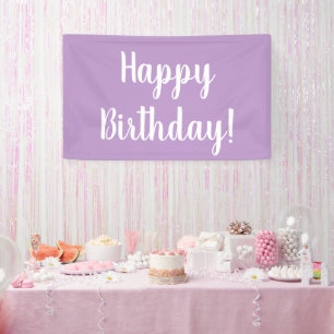 Lona Feliz cumpleaños Lilac Purple Typography