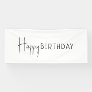 Lona Feliz Cumpleaños Minimalista Neutro en Género