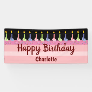 Lona Feliz cumpleaños nombre personalizado pastel de ca