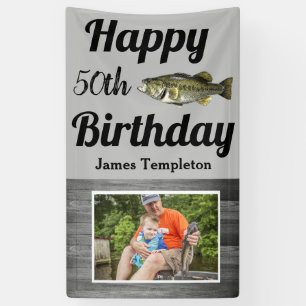 Lona Feliz cumpleaños, padre de foto foto de pesca