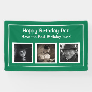 Lona Feliz cumpleaños, papá, cartel de cumpleaños verde