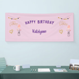 Lona Feliz Cumpleaños para ella Globos Personalizados e