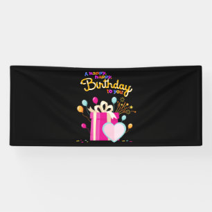 Lona Feliz Cumpleaños Para Ti 2.5x6 Estandarte de Vinil