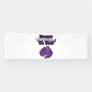 Lona Feliz Cumpleaños Para Ti Banner de Vinilo Púrpura