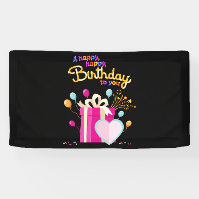 Lona Feliz Cumpleaños Para Tu Cartel De Vinilo 1.6x3 (Horizontal)