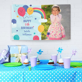 Lona Feliz cumpleaños, Personalizado de globos arcoiris