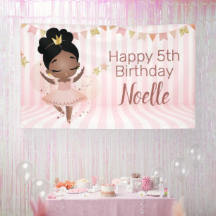 Lona ¡Feliz cumpleaños! Princesa negra Ballerina, fra